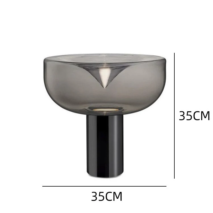 Moderne Glas Akzent Tischlampe mit goldener Basis