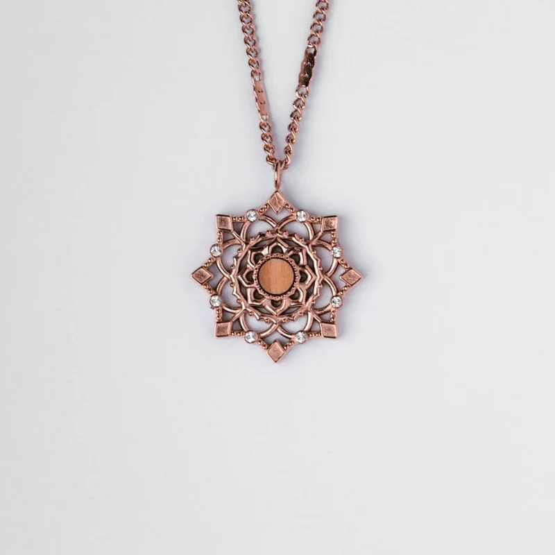Aphonia Halskette Schneeflocken Anhänger - Holzkern Modell: Jewelry
