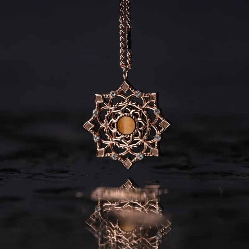 Aphonia Halskette Schneeflocken Anhänger - Holzkern Modell: Jewelry
