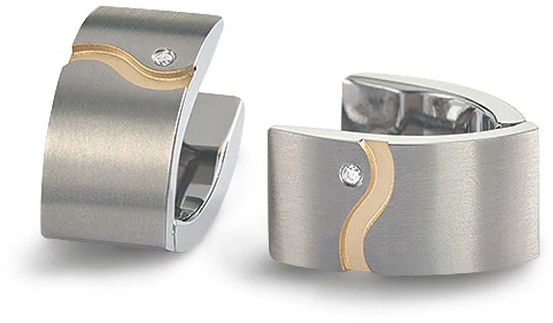 Kreolen aus Titan mit 2 Brillanten - Boccia Jewelry Modell: 05031-04