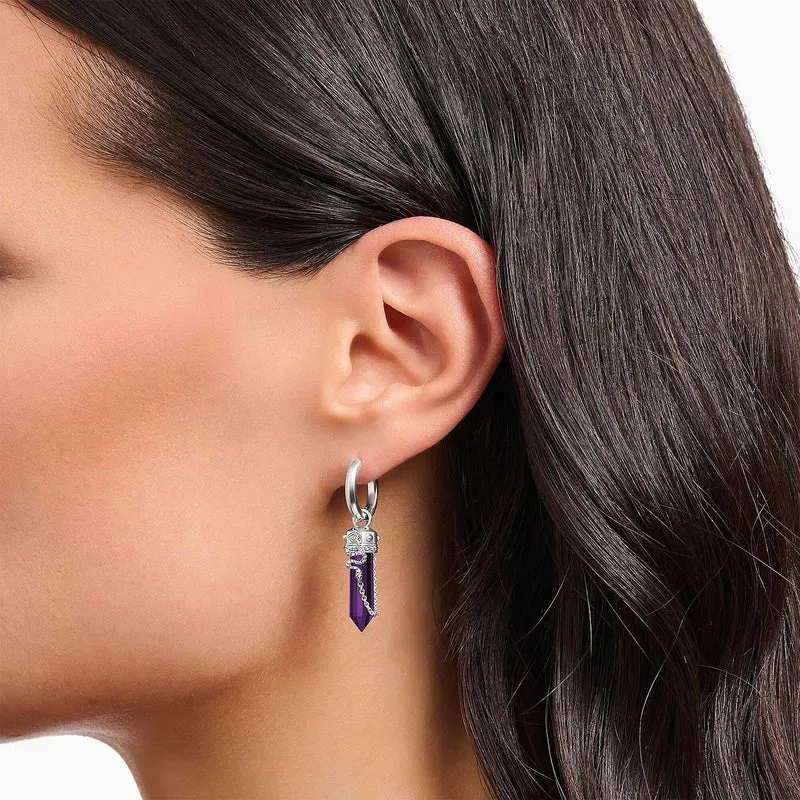 Kreolen mit Amethyst Anhänger und Kette - Thomas Sabo Modell: CR722-643-13