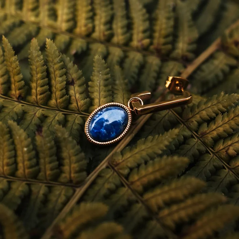 Mirror Eckige Ohrhänger ovalem Anhänger - Holzkern Modell: Jewelry