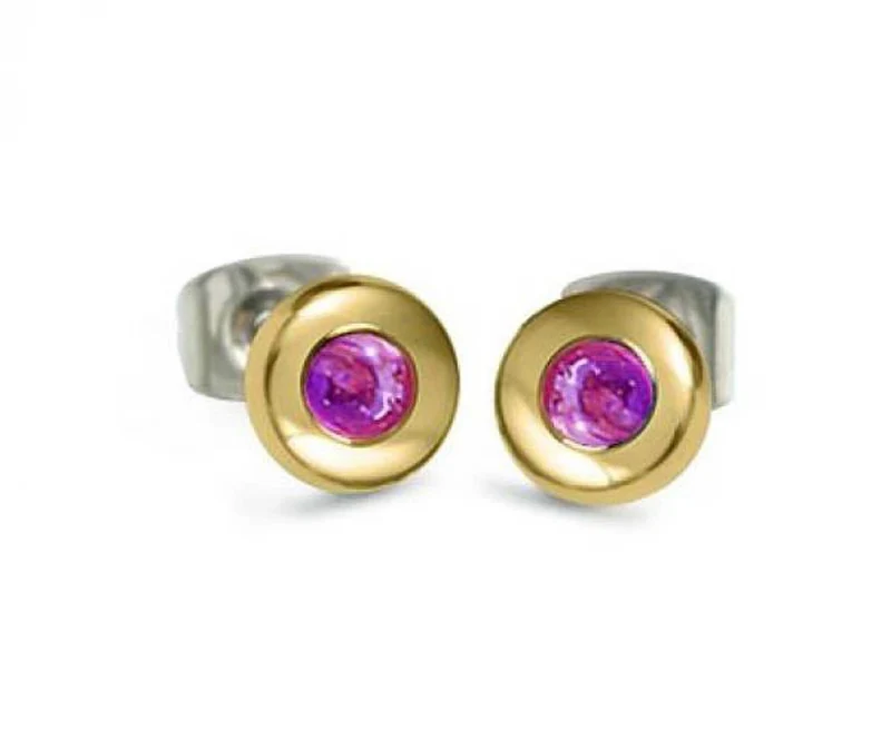 Ohrstecker verziert mit zwei rosa Turmalin-Cabochons - Boccia Jewelry Modell: 05053-05