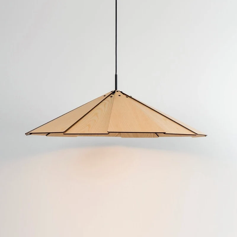 Moderne geometrische Holzhängelampe
