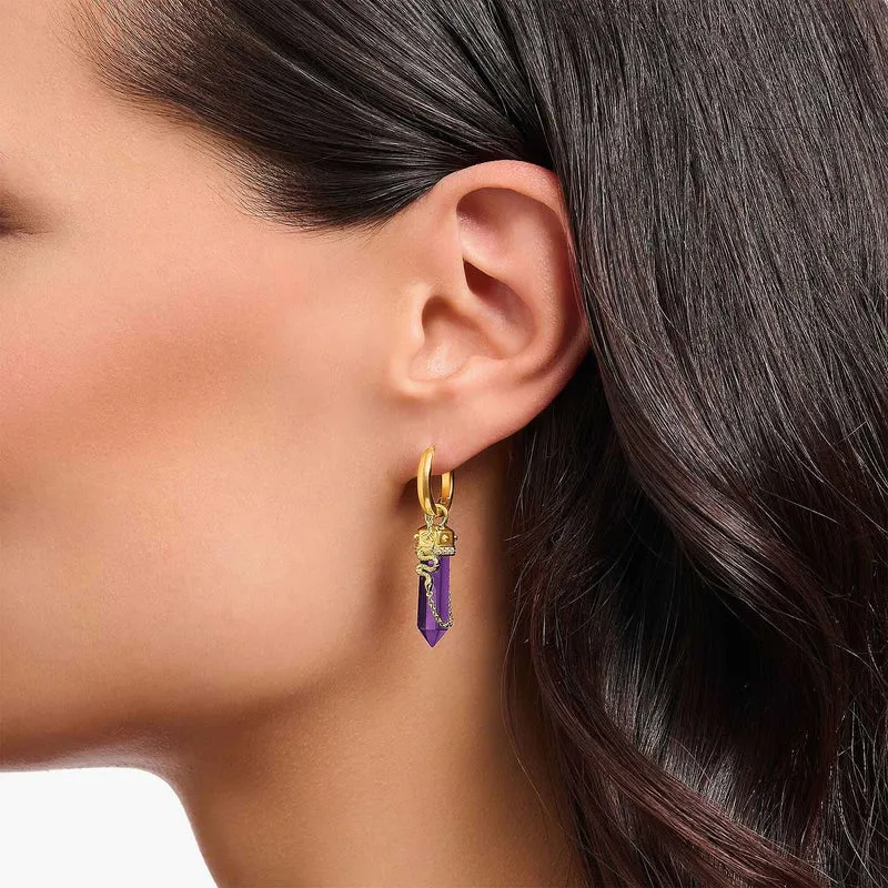 Kreolen mit Amethyst Anhänger und Kette - Thomas Sabo Modell: CR722-414-13
