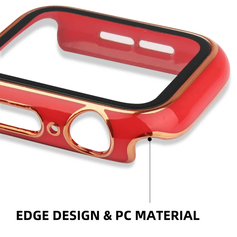 Unglaublich Modisch Apple Watch Series 8 (41mm) / Apple Watch Series 7 41mm Hülle mit Displayschutz in Plastik und Gehärtetes Glas