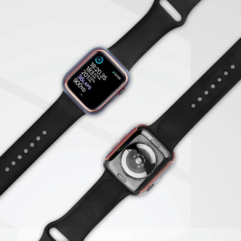 Unglaublich Modisch Apple Watch Series 8 (41mm) / Apple Watch Series 7 41mm Hülle mit Displayschutz in Plastik und Gehärtetes Glas