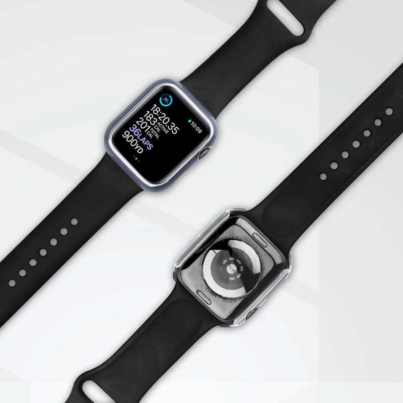 Unglaublich Modisch Apple Watch Series 8 (41mm) / Apple Watch Series 7 41mm Hülle mit Displayschutz in Plastik und Gehärtetes Glas