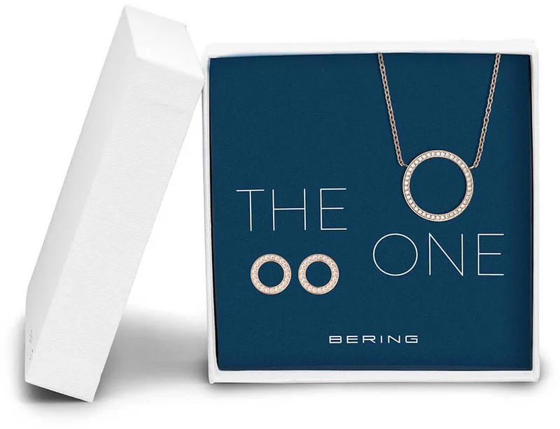 Set Halksette mit Anhänger und Ohrstecker - Bering Jewelry Modell: 434-718-Rosegold