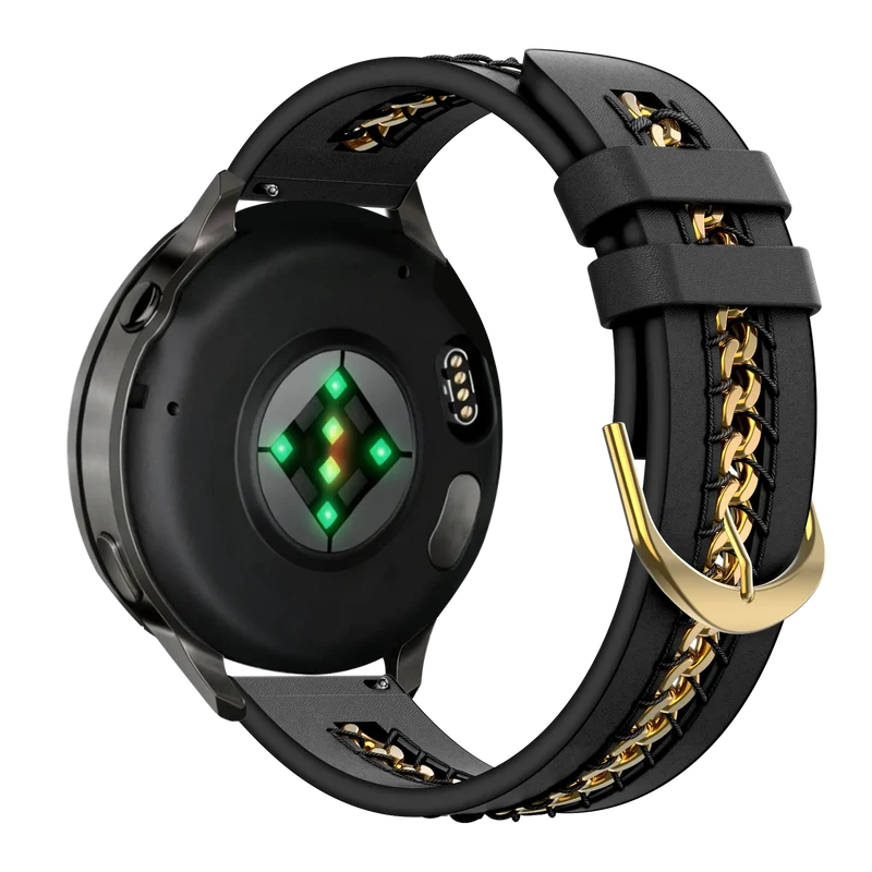 Bandz ICE Fit RT 3.0 - 36mm Lederarmband 'Chains' (Schwarz)