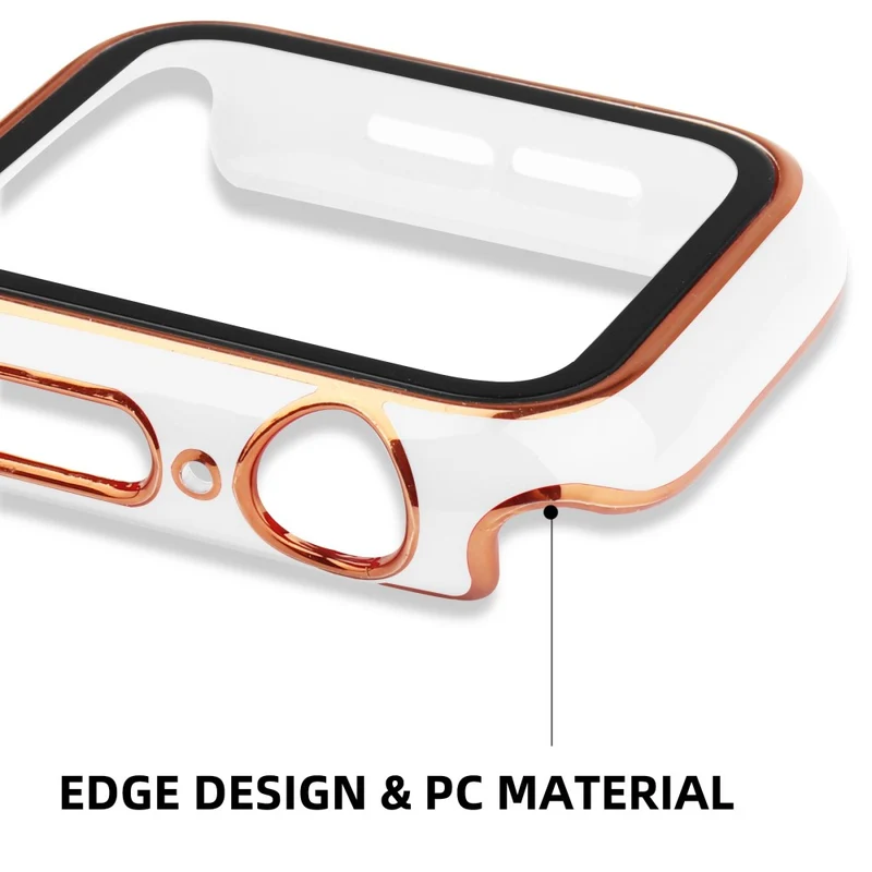 Unglaublich Stylisch Apple Watch Series 8 (45mm) / Apple Watch Series 7 45mm Hülle mit Displayschutz in Plastik und Gehärtetes Glas