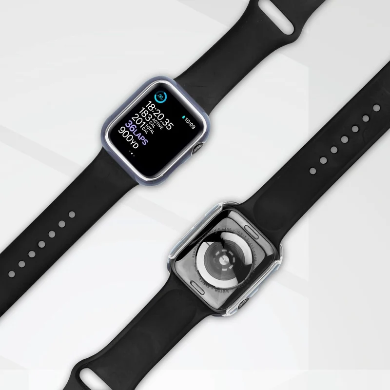 Unglaublich Stylisch Apple Watch Series 8 (45mm) / Apple Watch Series 7 45mm Hülle mit Displayschutz in Plastik und Gehärtetes Glas