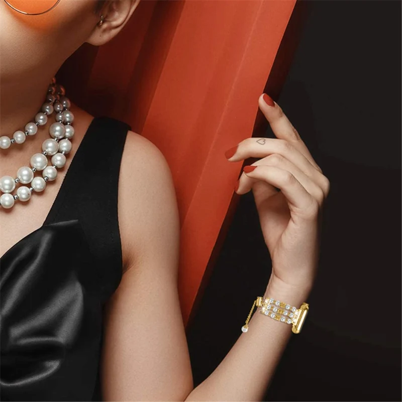 Zeitlos Universell Apple Metall, Plastik und Strass armband