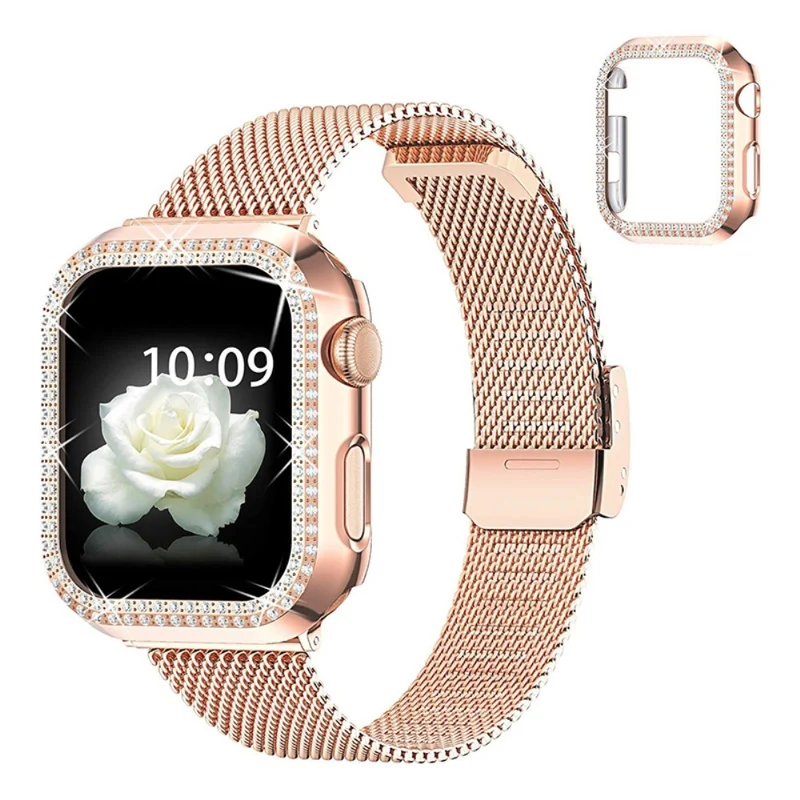Apple Watch Series 8 (45mm) / Apple Watch Series 7 45mm Metall, Plastik und Strass armband