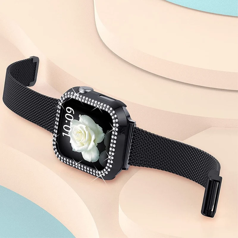 Apple Watch Series 8 (45mm) / Apple Watch Series 7 45mm Metall, Plastik und Strass armband