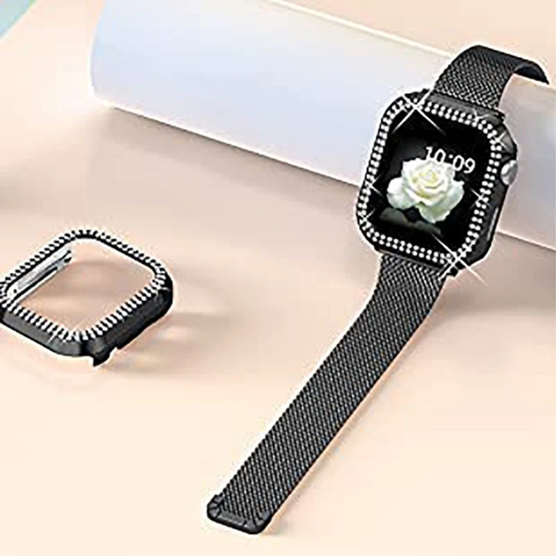 Apple Watch Series 8 (45mm) / Apple Watch Series 7 45mm Metall, Plastik und Strass armband