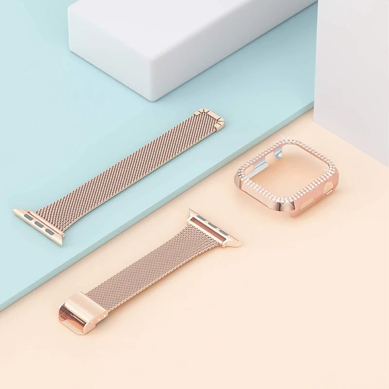 Apple Watch Series 8 (45mm) / Apple Watch Series 7 45mm Metall, Plastik und Strass armband