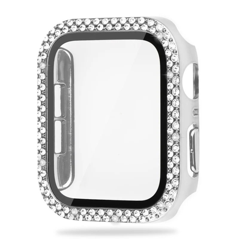 Auffallend Nett Apple Watch Series 8 (45mm) / Apple Watch Series 7 45mm Hülle mit Displayschutz in Plastik, Strass und Gehärtetes Glas