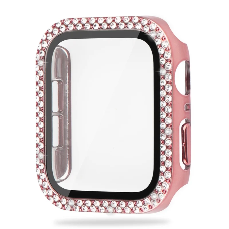 Auffallend Nett Apple Watch Series 8 (45mm) / Apple Watch Series 7 45mm Hülle mit Displayschutz in Plastik, Strass und Gehärtetes Glas