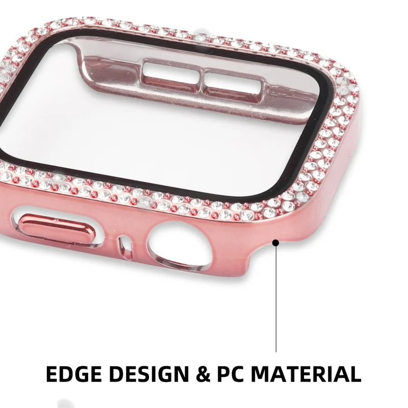 Auffallend Nett Apple Watch Series 8 (45mm) / Apple Watch Series 7 45mm Hülle mit Displayschutz in Plastik, Strass und Gehärtetes Glas