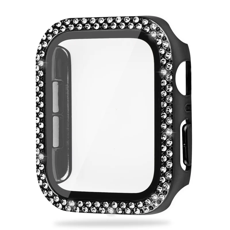 Unglaublich Schön Universell Apple Hülle mit Displayschutz in Plastik, Strass und Gehärtetes Glas