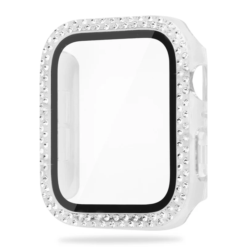 Unglaublich Schön Universell Apple Hülle mit Displayschutz in Plastik, Strass und Gehärtetes Glas