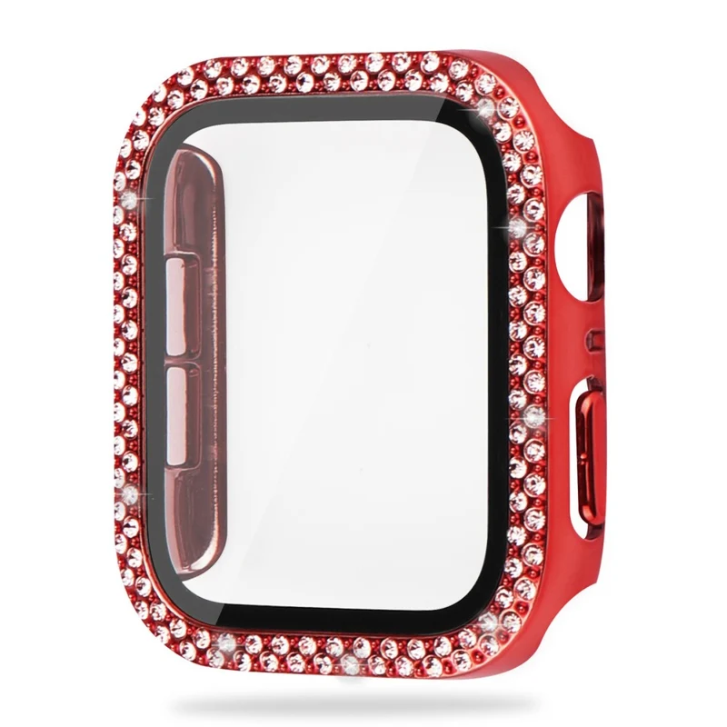 Unglaublich Schön Universell Apple Hülle mit Displayschutz in Plastik, Strass und Gehärtetes Glas