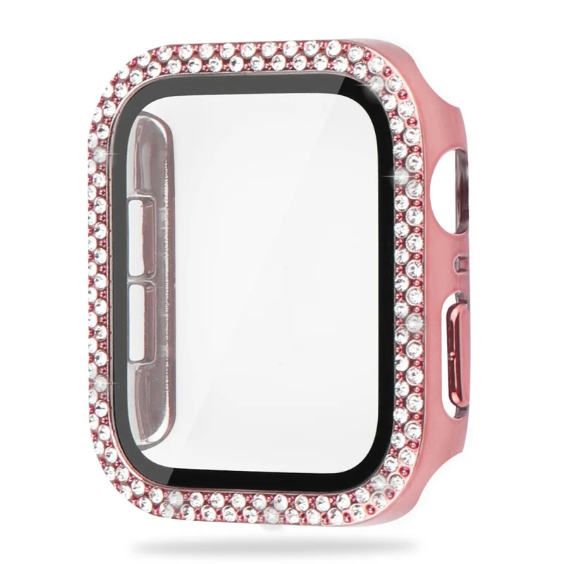 Unglaublich Schön Universell Apple Hülle mit Displayschutz in Plastik, Strass und Gehärtetes Glas