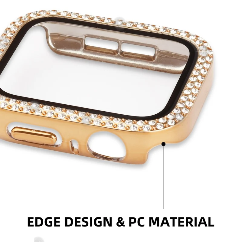 Unglaublich Schön Universell Apple Hülle mit Displayschutz in Plastik, Strass und Gehärtetes Glas