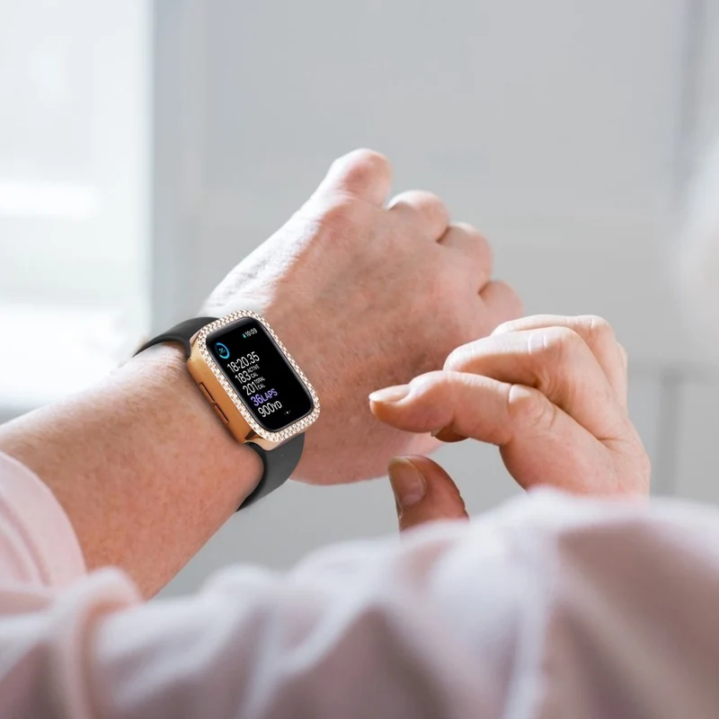 Unglaublich Schön Universell Apple Hülle mit Displayschutz in Plastik, Strass und Gehärtetes Glas