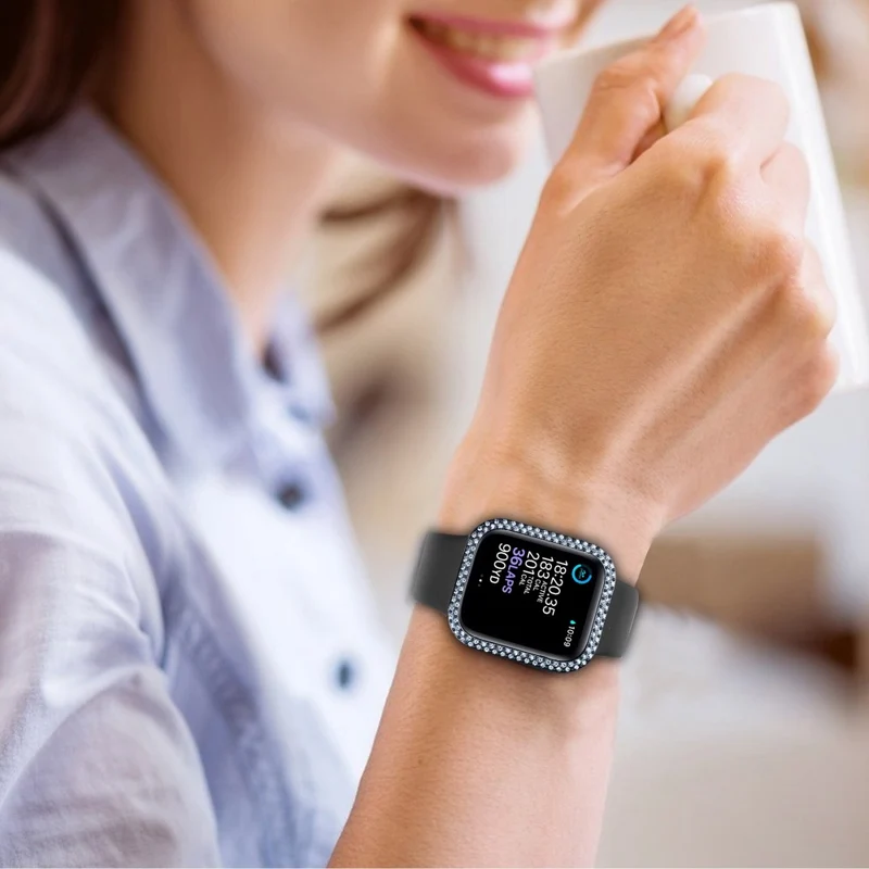 Unglaublich Schön Universell Apple Hülle mit Displayschutz in Plastik, Strass und Gehärtetes Glas
