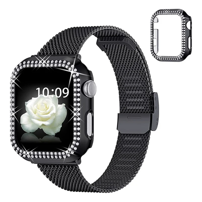 Apple Watch Series 8 (41mm) / Apple Watch Series 7 41mm Metall, Plastik und Strass armband