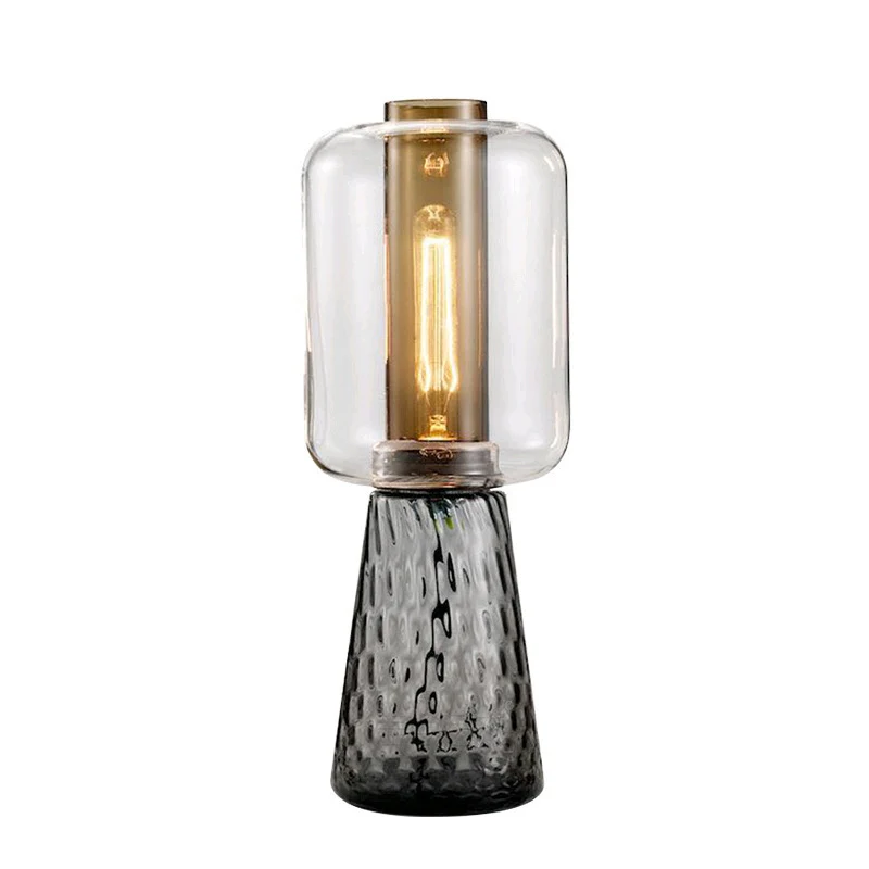 Glas Tischlampe mit strukturiertem Fuß