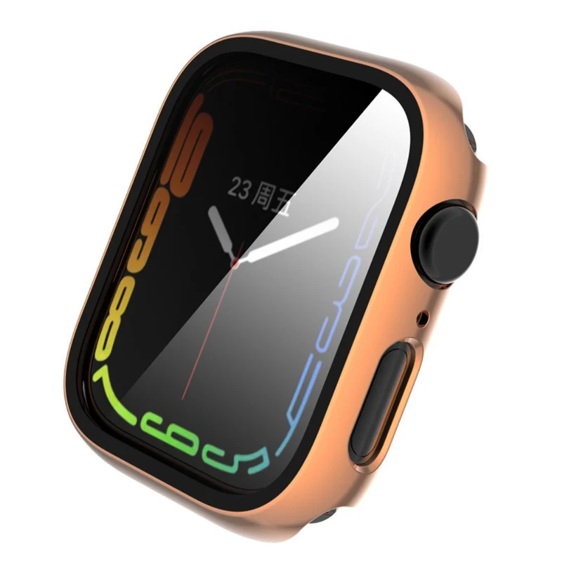 Auffallend Modisch Apple Watch Series 8 (45mm) / Apple Watch Series 7 45mm Hülle mit Displayschutz in Plastik und Gehärtetes Glas