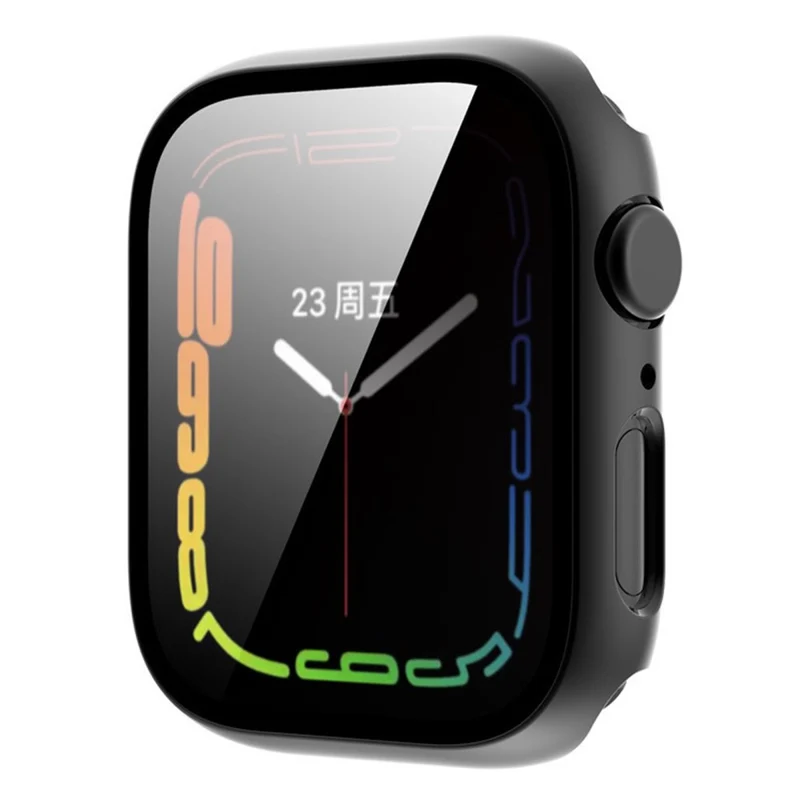 Absolut Stylisch Apple Watch Series 8 (41mm) / Apple Watch Series 7 41mm Hülle mit Displayschutz in Plastik und Gehärtetes Glas