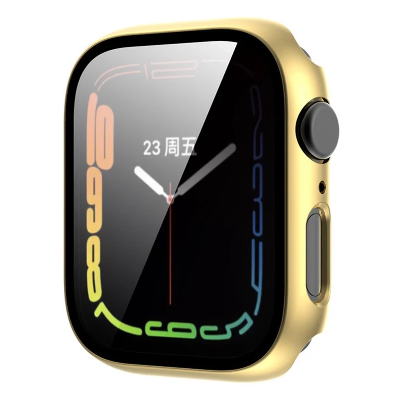 Absolut Stylisch Apple Watch Series 8 (41mm) / Apple Watch Series 7 41mm Hülle mit Displayschutz in Plastik und Gehärtetes Glas