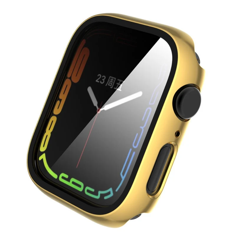 Absolut Stylisch Apple Watch Series 8 (41mm) / Apple Watch Series 7 41mm Hülle mit Displayschutz in Plastik und Gehärtetes Glas