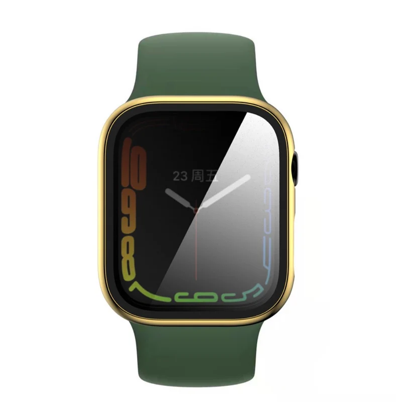 Absolut Stylisch Apple Watch Series 8 (41mm) / Apple Watch Series 7 41mm Hülle mit Displayschutz in Plastik und Gehärtetes Glas