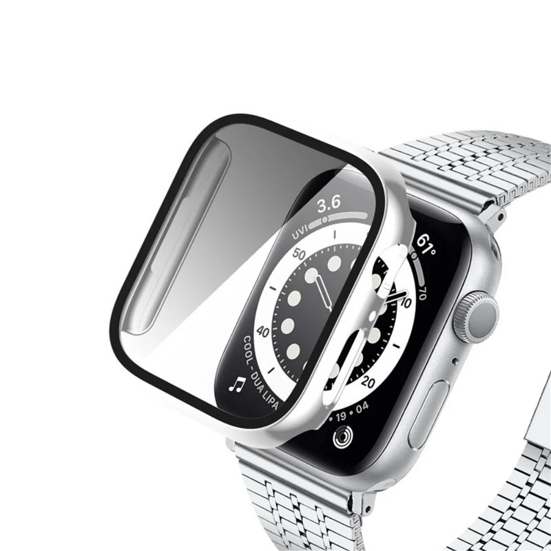 Absolut Stylisch Apple Watch Series 8 (41mm) / Apple Watch Series 7 41mm Hülle mit Displayschutz in Plastik und Gehärtetes Glas