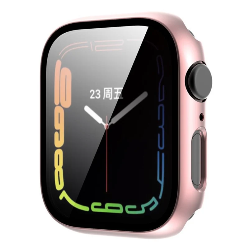 Absolut Stylisch Apple Watch Series 8 (41mm) / Apple Watch Series 7 41mm Hülle mit Displayschutz in Plastik und Gehärtetes Glas