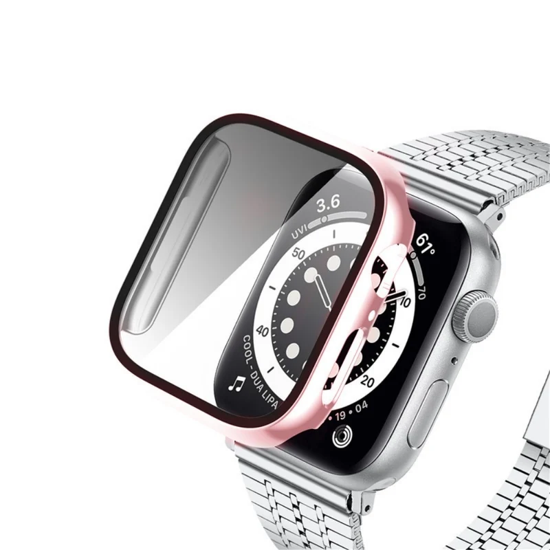 Absolut Stylisch Apple Watch Series 8 (41mm) / Apple Watch Series 7 41mm Hülle mit Displayschutz in Plastik und Gehärtetes Glas