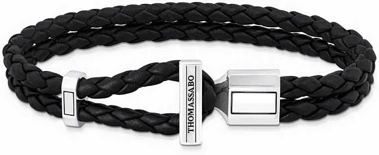 Doppelreihiges Lederarmband geflochten - Thomas Sabo Modell: A2147-682-11-L19