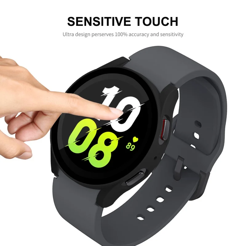 Absolut Modisch Samsung Galaxy Watch 5 (44mm) Hülle mit Displayschutz in Plastik und Gehärtetes Glas