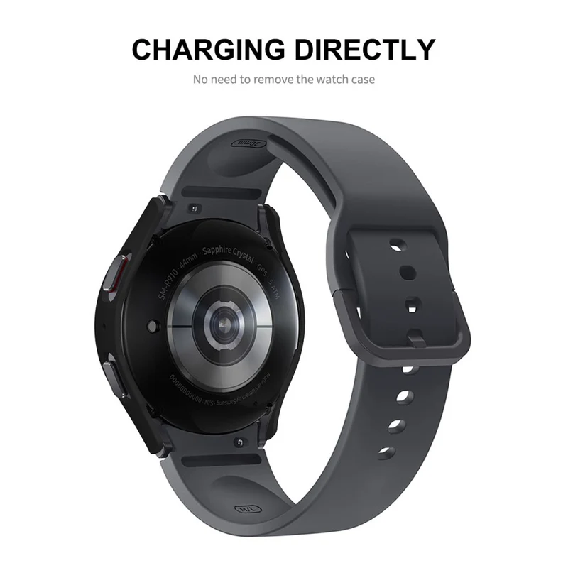 Absolut Modisch Samsung Galaxy Watch 5 (44mm) Hülle mit Displayschutz in Plastik und Gehärtetes Glas