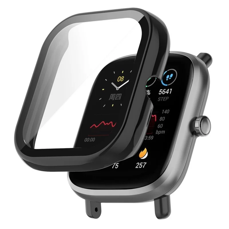 Super Schön Universell Amazfit Hülle mit Displayschutz in Plastik und Gehärtetes Glas