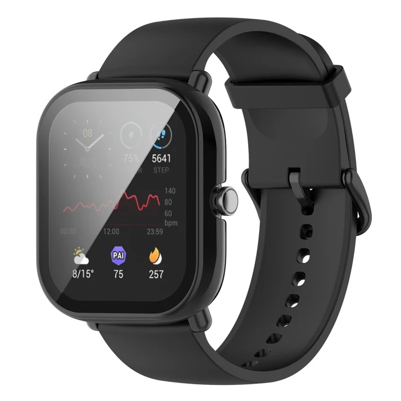 Super Schön Universell Amazfit Hülle mit Displayschutz in Plastik und Gehärtetes Glas