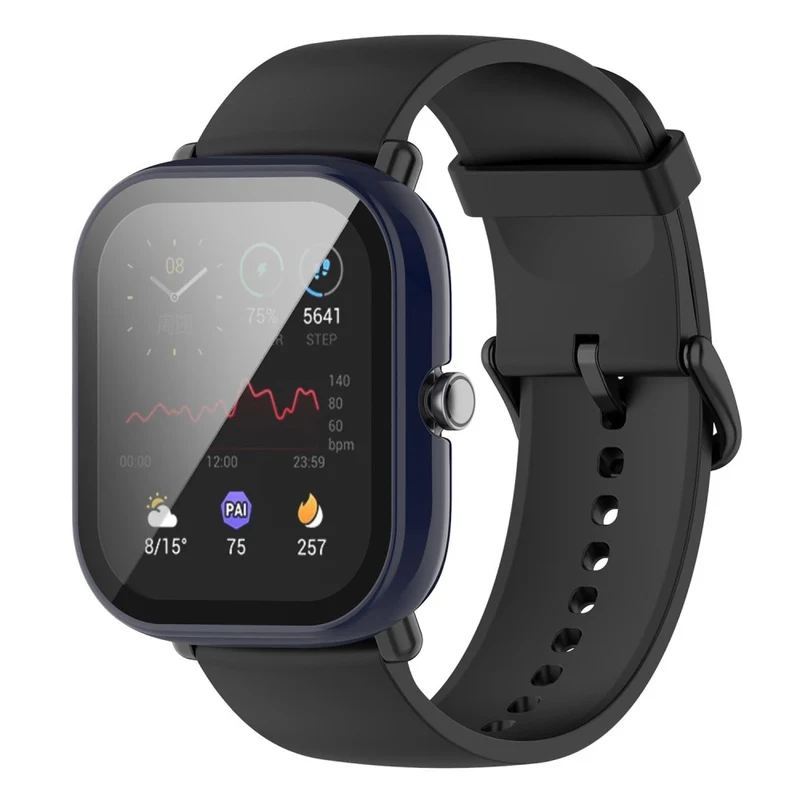 Super Schön Universell Amazfit Hülle mit Displayschutz in Plastik und Gehärtetes Glas