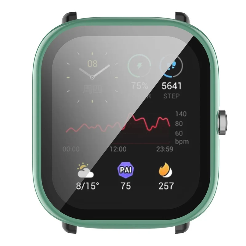 Super Schön Universell Amazfit Hülle mit Displayschutz in Plastik und Gehärtetes Glas