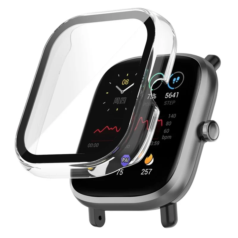 Super Schön Universell Amazfit Hülle mit Displayschutz in Plastik und Gehärtetes Glas