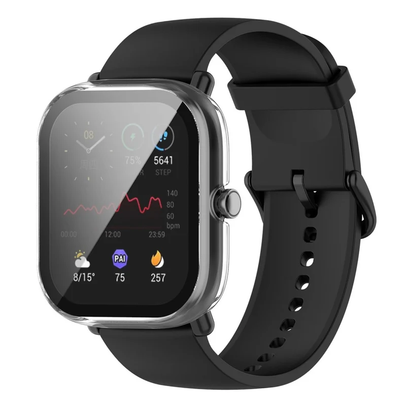 Super Schön Universell Amazfit Hülle mit Displayschutz in Plastik und Gehärtetes Glas
